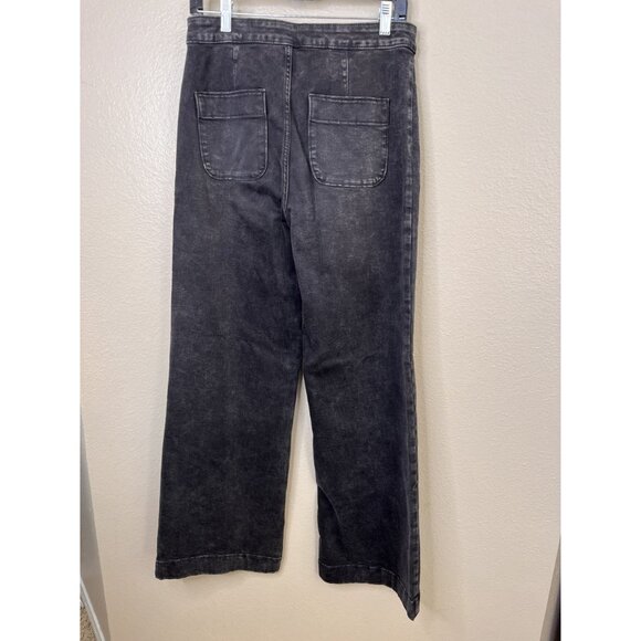 Lauren Conrad Womens Black Wide Leg Denim Size 8 High Waist Fashionable - Picture 3 of 8